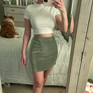 NWT Green Textured Velour Mini Skirt